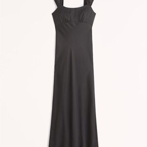 Abercrombie black midi slip dress